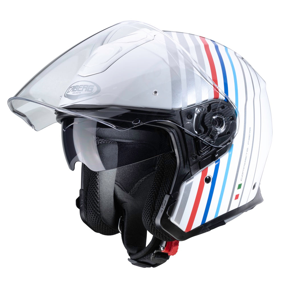 CABERG Flyon Bakari White / Silver Open Face Motorcycle Helmet S / O