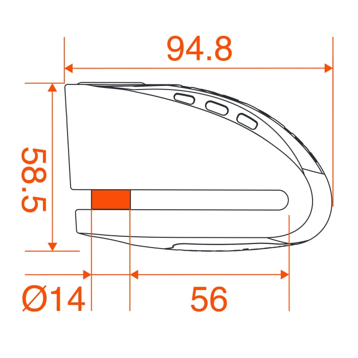 OVERLORD KNX15 Alarmed Disc Lock - Metal
