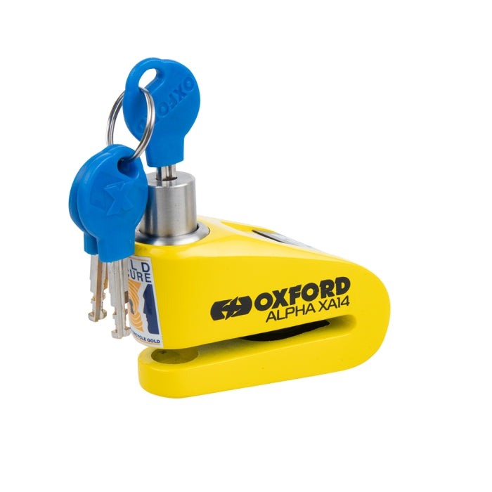 Oxford Alpha XA14 Alarm Disc Lock - Yellow / Black