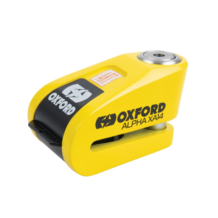 Oxford Alpha XA14 Alarm Disc Lock - Yellow / Black