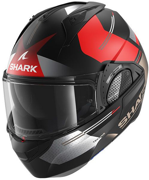 Shark Evo GT Tekline Flip Front Helmet KUR - Black / Red – Mega