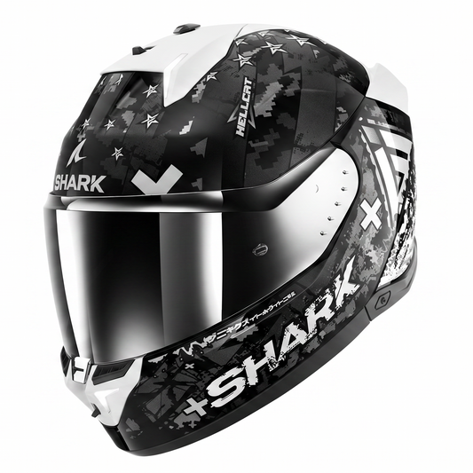 Shark Skwal I3 Hellcat Full Face Helmet KUS - Black / White