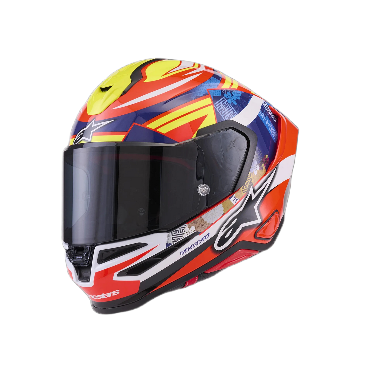 Alpinestars S-R7 Taiyo Furusato Helmet 22.06 - White / Blue / Yellow / Red