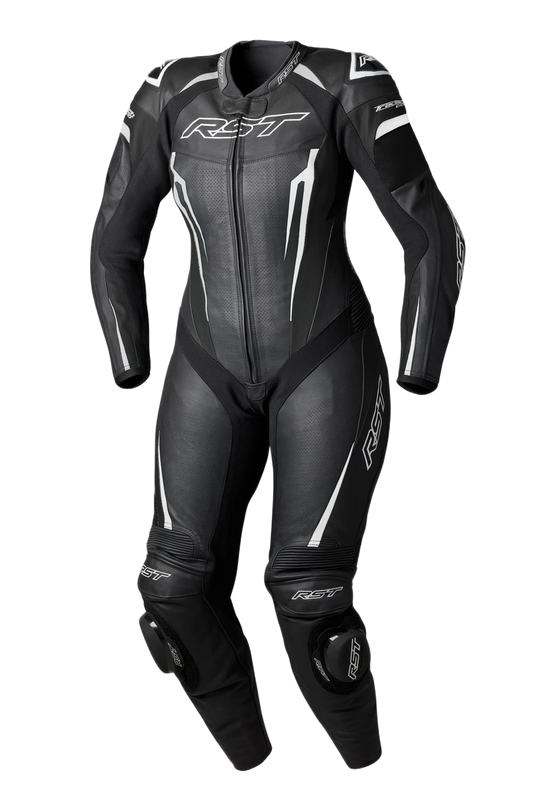 RST Tractech Evo 5 CE Ladies Leather Suit - Black / White / Black