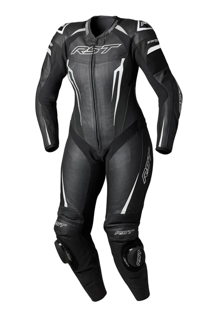 RST Tractech Evo 5 CE Ladies Leather Suit - Black / White / Black