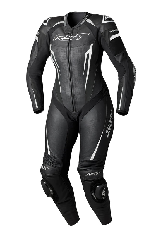 RST Tractech Evo 5 CE Ladies Leather Suit - Black / White / Black