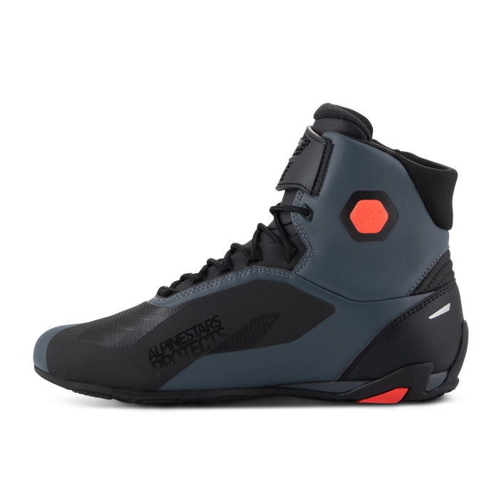 Alpinestars Faster-4 Riding Shoes - Black / Grey / Red Fluo