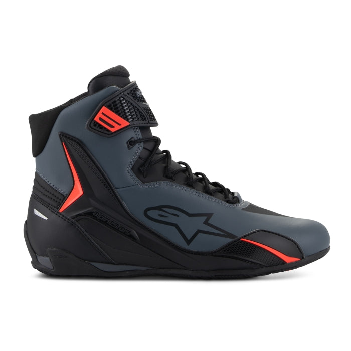 Alpinestars Faster-4 Riding Shoes - Black / Grey / Red Fluo