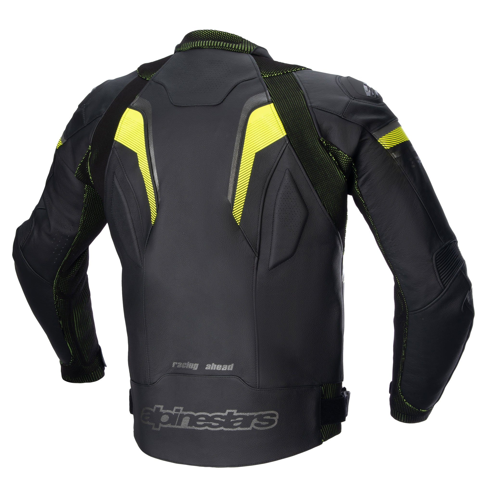 Gp Plus R V3 Rideknit Leather Jkt Black Yellow Fluo