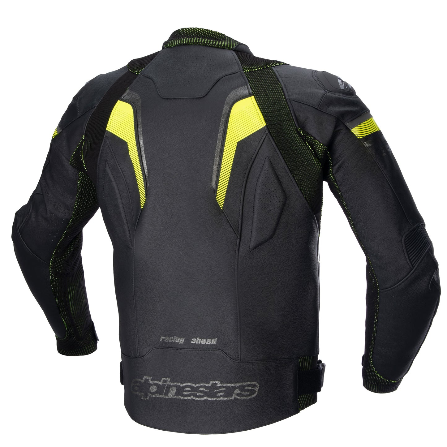 Gp Plus R V3 Rideknit Leather Jkt Black Yellow Fluo