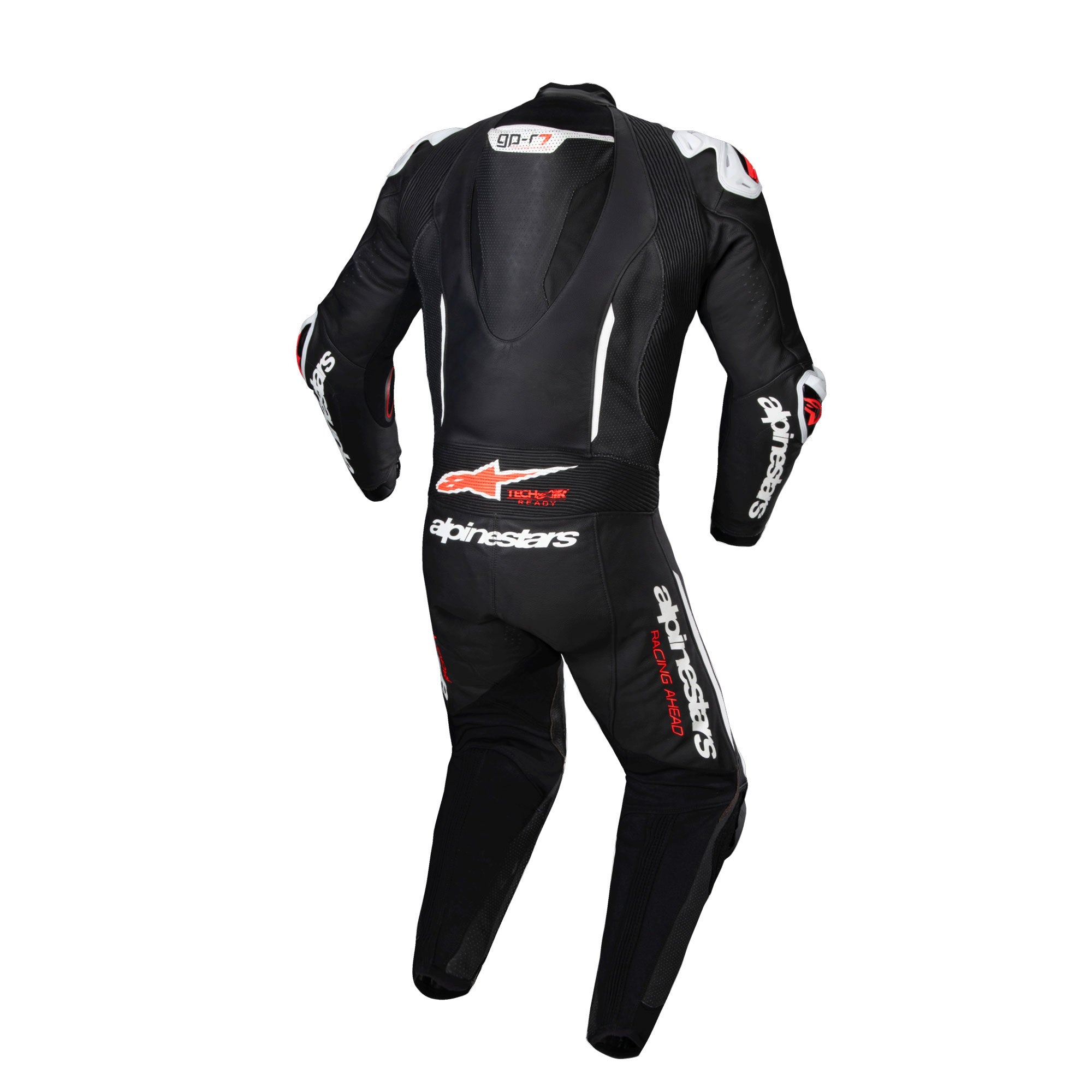 Alpinestars GP-R7 1 Piece Leather Suit - Black / White / Red Fluo