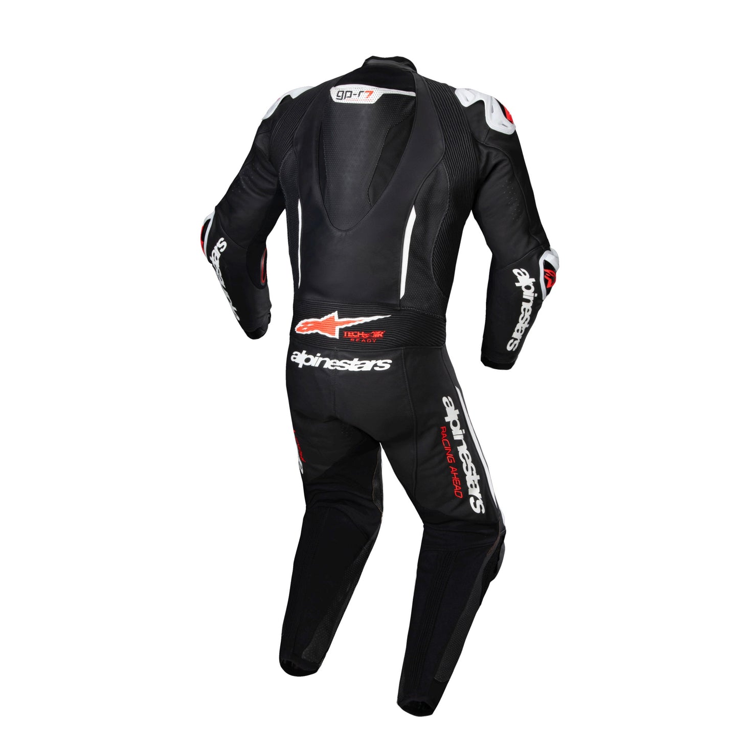 Alpinestars GP-R7 1 Piece Leather Suit - Black / White / Red Fluo