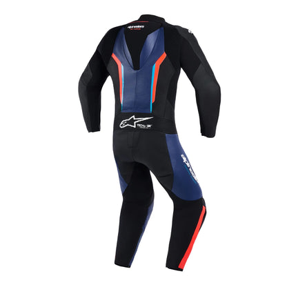 Alpinestars GP Force V2 Leather Suit 1 Piece - Black / Blue / Red Fluo