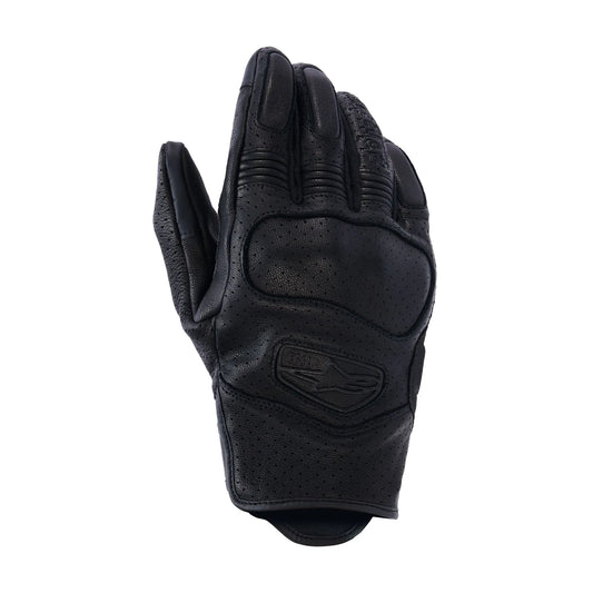 Alpinestars Mustang V3 Leather Gloves - Black / Black