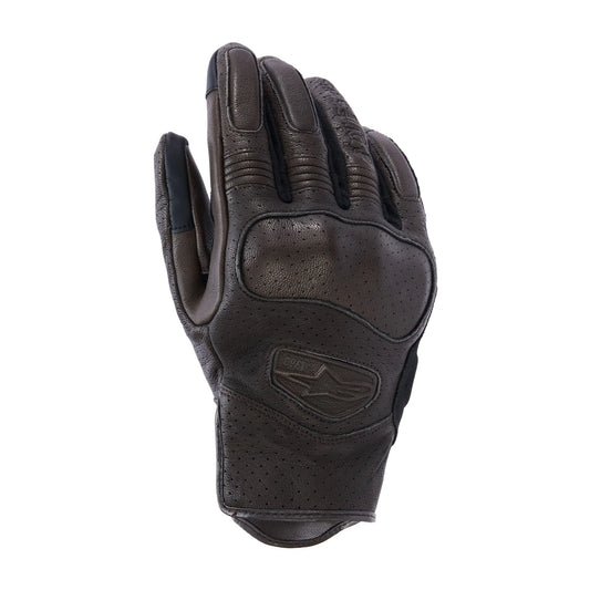 Alpinestars Mustang V3 Leather Gloves - Dark Brown / Black