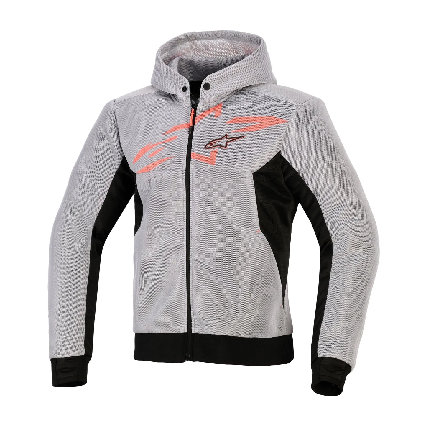 Alpinestars Chrome Superairflow Hoodie - Black Mid Grey Red Fluo