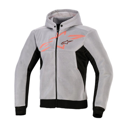 Alpinestars Chrome Superairflow Hoodie - Black Mid Grey Red Fluo