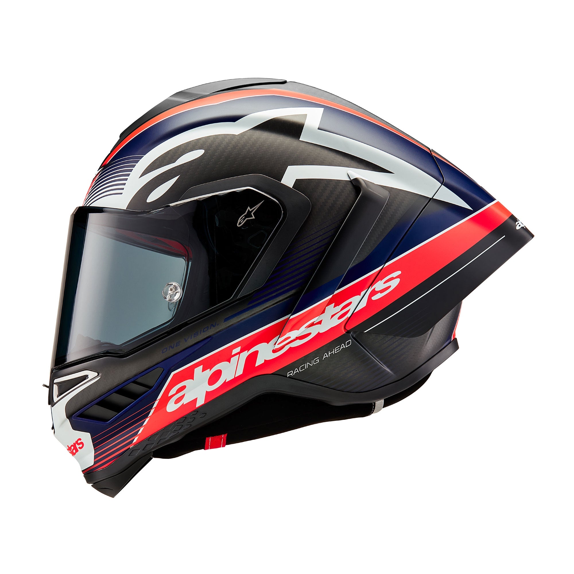 Alpinestars Supertech R10 Team ECE 2206 FIM Helmet - Black Carbon / Red Fluo / Dark Blue