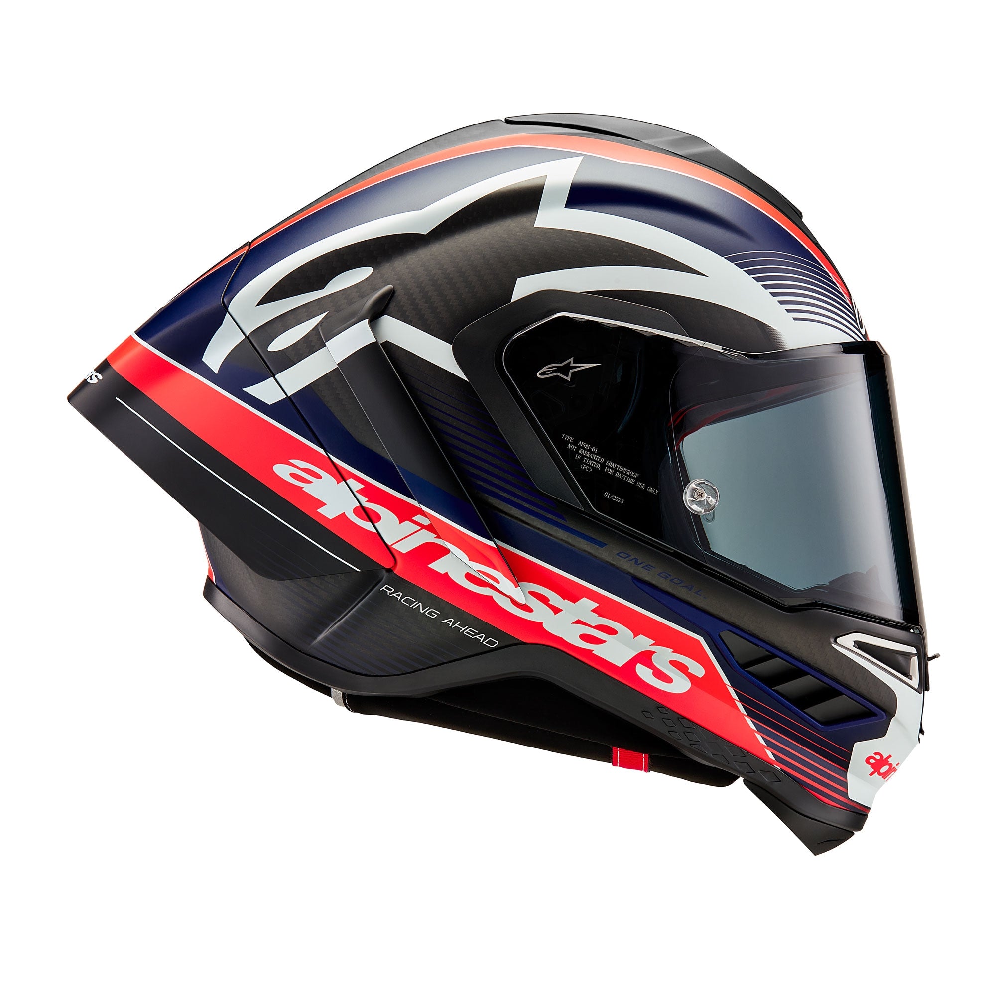 Alpinestars Supertech R10 Team ECE 2206 FIM Helmet - Black Carbon / Red Fluo / Dark Blue