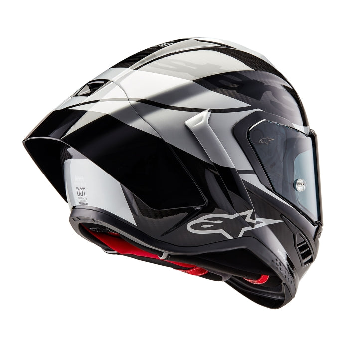 Alpinestars Supertech R10 Element ECE 2206 FIM Helmet - Black Carbon / Silver / Black Gloss