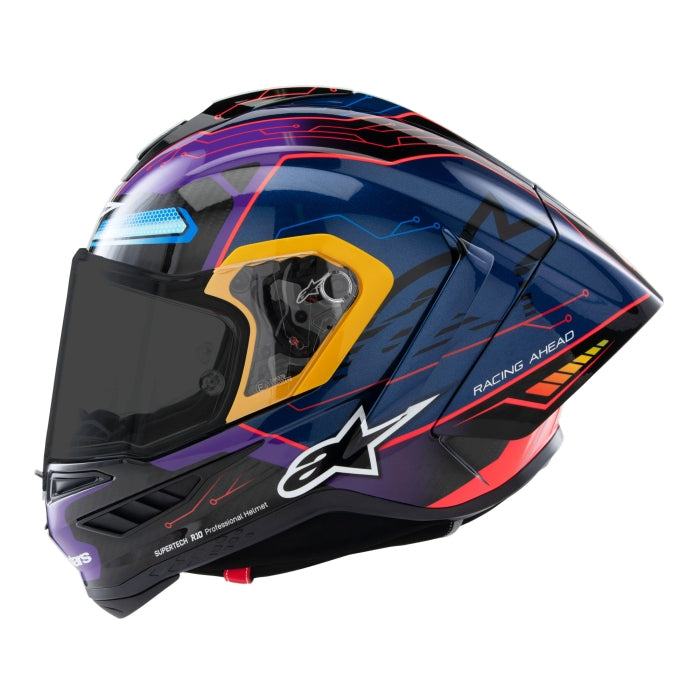 Alpinestars Supertech R10 Martinator R01 Helmet - Blue / Purple / Red Gloss