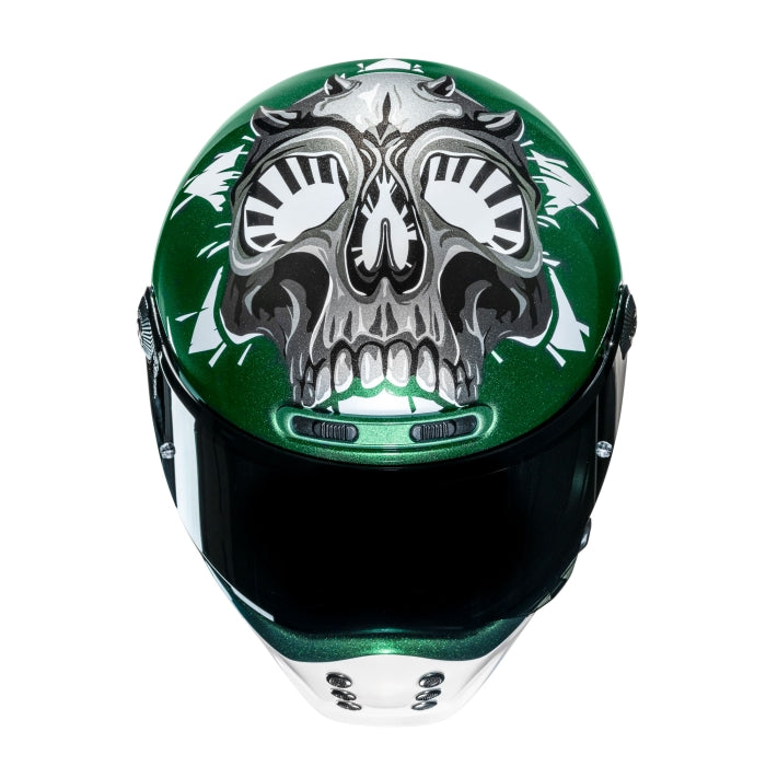 HJC V10 Crania Full Face Helmet - Green / White